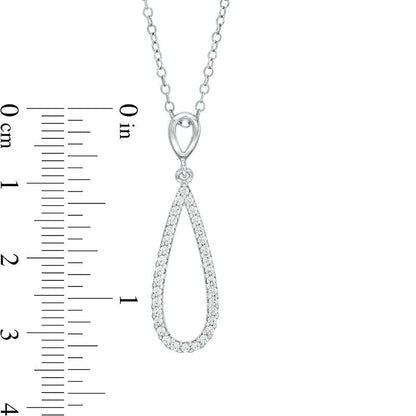 0.25 CT. T.W. Natural Diamond Teardrop Pendant in Sterling Silver