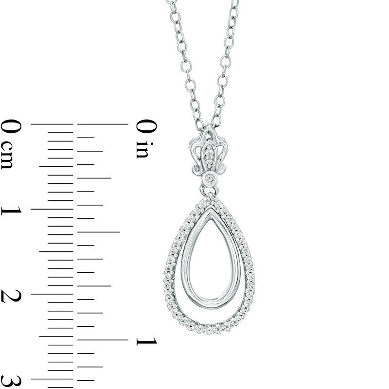 0.13 CT. T.W. Natural Diamond Double Teardrop Pendant in Sterling Silver