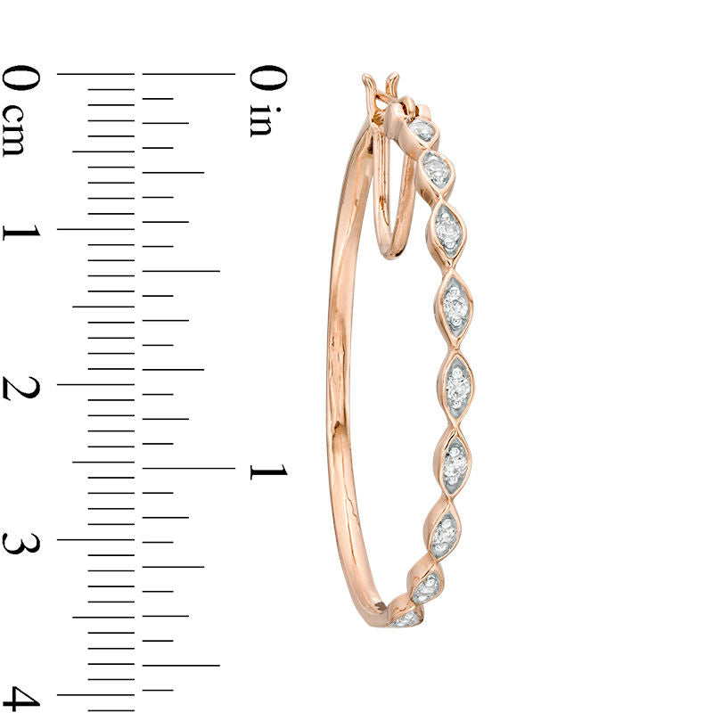 0.33 CT. T.W. Diamond Marquise Hoop Earrings in 10K Rose Gold