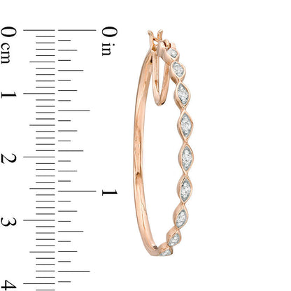 0.33 CT. T.W. Diamond Marquise Hoop Earrings in 10K Rose Gold
