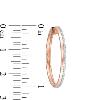 0.25 CT. T.W. Diamond Double Row Hoop Earrings in 10K Rose Gold