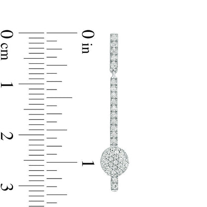 0.5 CT. T.W. Diamond Bar with Ball Drop Earrings in 10K White Gold