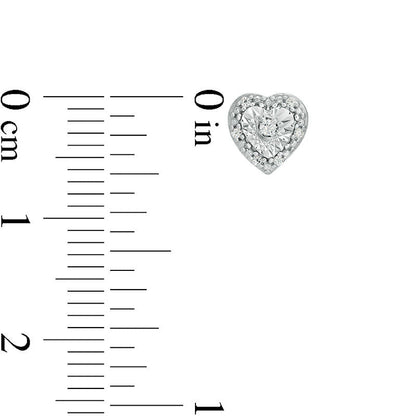 0.05 CT. T.W. Diamond Heart-Shaped Frame Stud Earrings in Sterling Silver