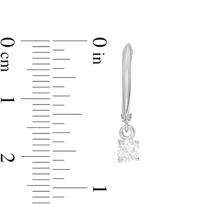0.5 CT. T.W. Certified Diamond Solitaire Drop Hoop Earrings in 14K White Gold (I/VS2)