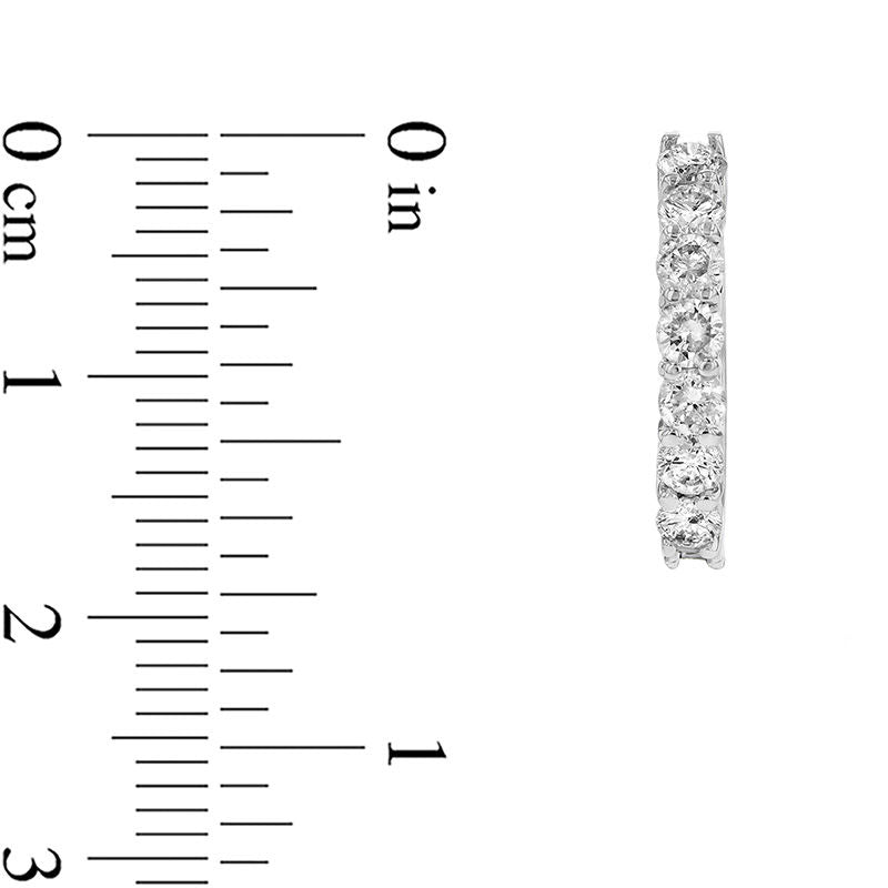 1 CT. T.W. Diamond Huggie Hoop Earrings in 14K White Gold