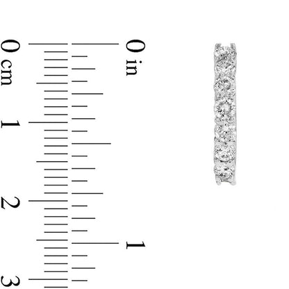 1 CT. T.W. Diamond Huggie Hoop Earrings in 14K White Gold