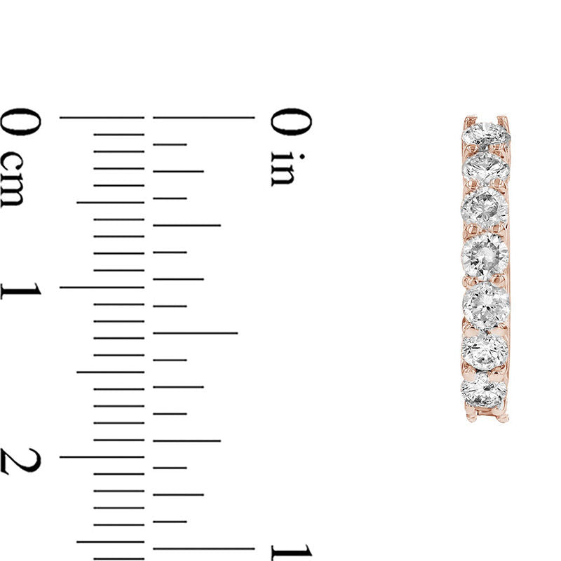 1 CT. T.W. Diamond Huggie Hoop Earrings in 14K Rose Gold
