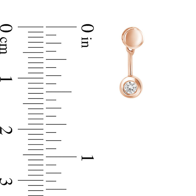 0.17 CT. T.W. Diamond Bezel-Set Solitaire Pendulum Drop Earrings in 14K Rose Gold