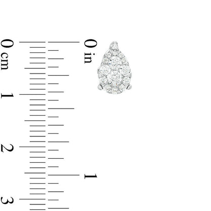 0.38 CT. T.W. Composite Diamond Teardrop Stud Earrings in 14K White Gold