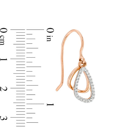 0.2 CT. T.W. Diamond Double Open Geometric Drop Earrings in 10K Two-Tone Gold