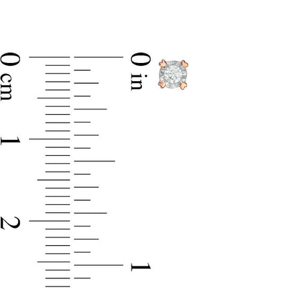 0.1 CT. T.W. Diamond Solitaire Stud Earrings in 10K Rose Gold