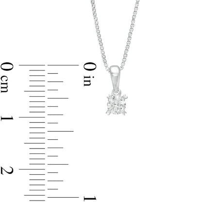 0.2 CT. T.W. Natural Clarity Enhanced Solitaire with Heart Prongs Pendant in 10K White Gold