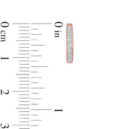 0.07 CT. T.W. Diamond Huggie Hoop Earrings in 14K Rose Gold