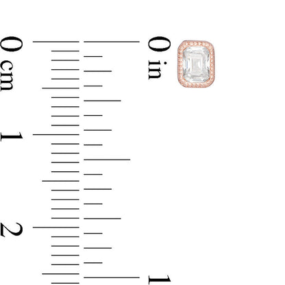 0.38 CT. T.W. Emerald-Cut Diamond Solitaire Vintage-Style Stud Earrings in 10K Rose Gold