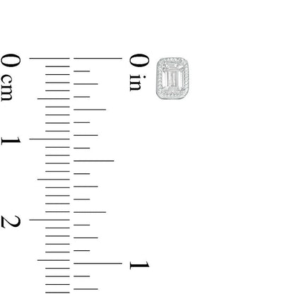 0.38 CT. T.W. Emerald-Cut Diamond Solitaire Vintage-Style Stud Earrings in 10K White Gold