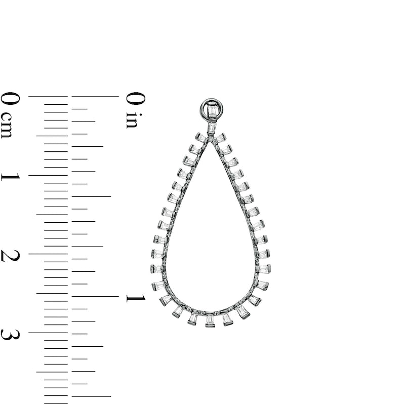 0.38 CT. T.W. Diamond Teardrop Earrings in 10K White Gold with Black Rhodium