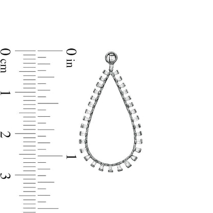 0.38 CT. T.W. Diamond Teardrop Earrings in 10K White Gold with Black Rhodium
