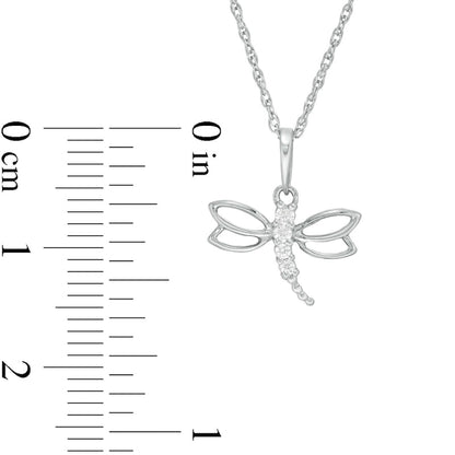 0.05 CT. T.W. Natural Diamond Dragonfly Pendant in Sterling Silver