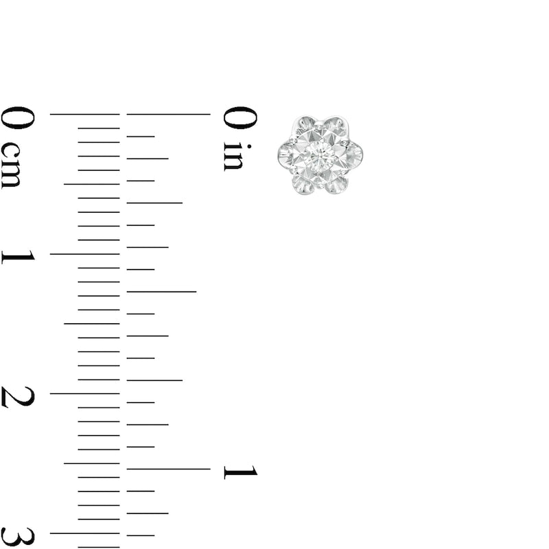 0.07 CT. T.W. Diamond Flower Stud Earrings in Sterling Silver