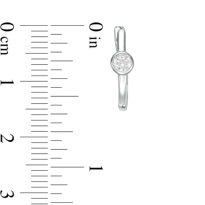 0.25 CT. T.W. Diamond Solitaire Hoop Earrings in 10K White Gold