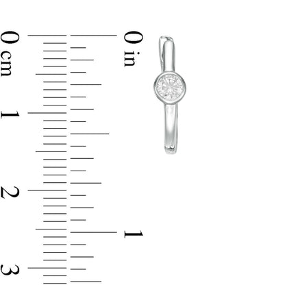0.25 CT. T.W. Diamond Solitaire Hoop Earrings in 10K White Gold