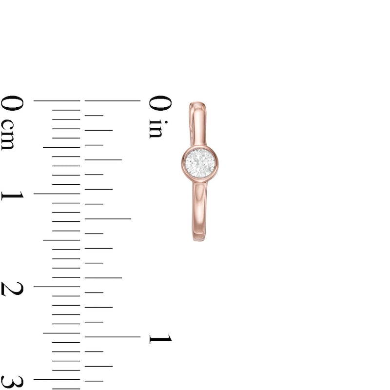 0.25 CT. T.W. Diamond Solitaire Hoop Earrings in 10K Rose Gold