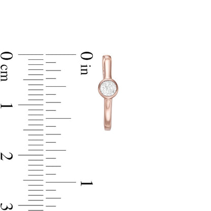0.25 CT. T.W. Diamond Solitaire Hoop Earrings in 10K Rose Gold