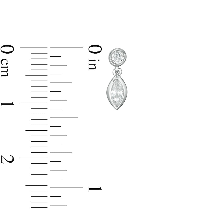 0.33 CT. T.W. Marquise Diamond Bezel-Set Drop Earrings in 10K White Gold