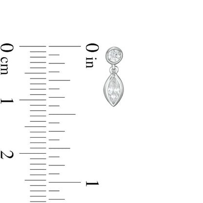 0.33 CT. T.W. Marquise Diamond Bezel-Set Drop Earrings in 10K White Gold