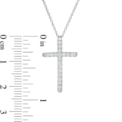 0.25 CT. T.W. Certified Natural Diamond Cross Pendant in 14K White Gold (H/I1)