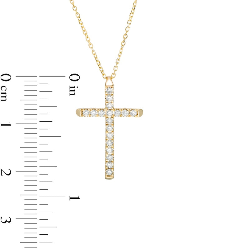 0.25 CT. T.W. Certified Natural Diamond Cross Pendant in 14K Gold (H/I1)
