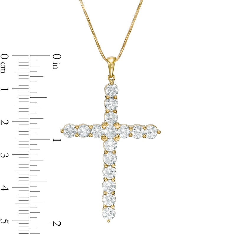 4 CT. T.W. Natural Diamond Antique Vintage-Style Cross Pendant in 14K Gold