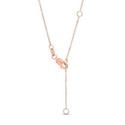 0.05 CT. T.W. Natural Diamond Heart Outline Beaded Frame Disc Pendant in 14K Rose Gold