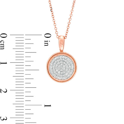 0.2 CT. T.W. Composite Natural Diamond Beaded Frame Pendant in 14K Rose Gold