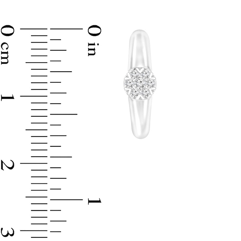 0.2 CT. T.W. Composite Diamond Hoop Earrings in 10K White Gold