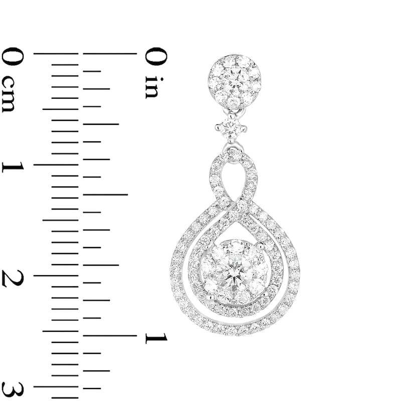 1 CT. T.W. Diamond Frame Infinity Drop Earrings in 10K White Gold