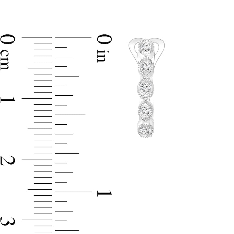 0.25 CT. T.W. Diamond Alternating Multi-Shape Vintage-Style Hoop Earrings in 10K White Gold