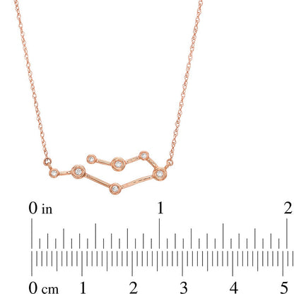0.05 CT. T.W. Natural Diamond Gemini Constellation Bezel-Set Necklace in 10K Rose Gold
