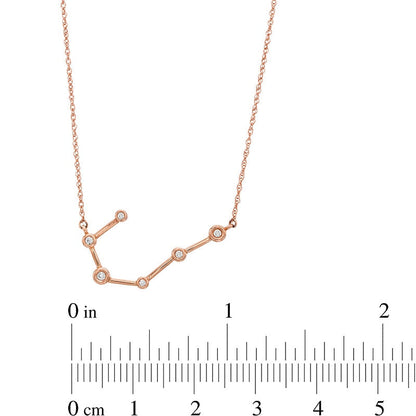 0.05 CT. T.W. Natural Diamond Cancer Constellation Bezel-Set Necklace in 10K Rose Gold