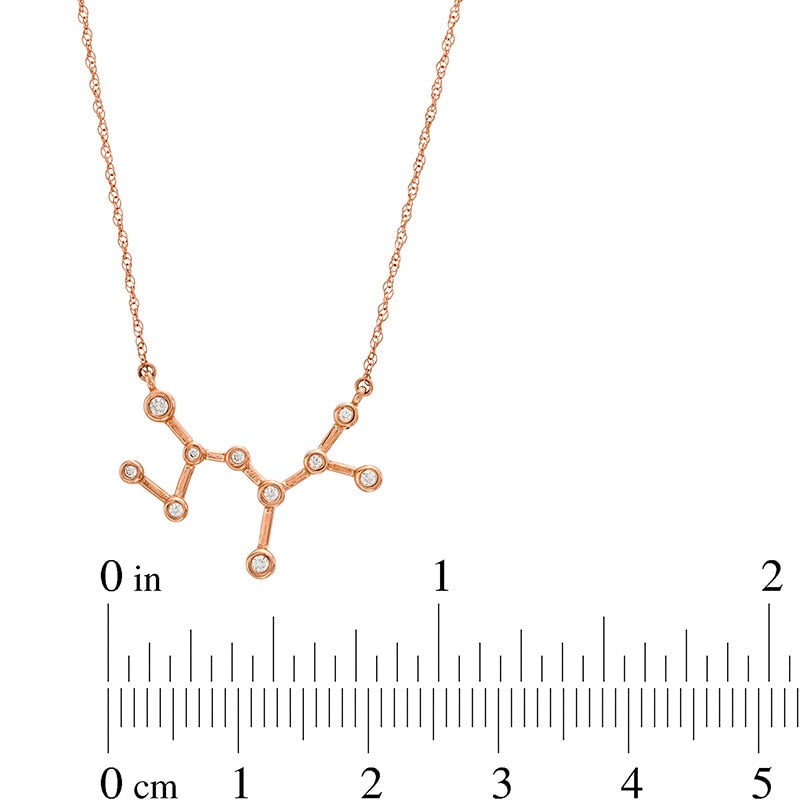 0.05 CT. T.W. Natural Diamond Sagittarius Constellation Bezel-Set Necklace in 10K Rose Gold