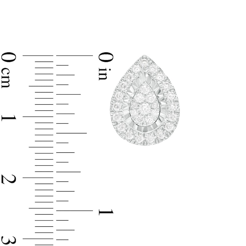 0.5 CT. T.W. Composite Diamond Teardrop Frame Stud Earrings in 14K White Gold