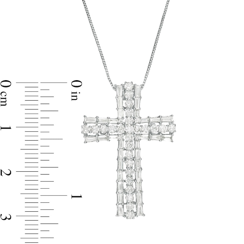 1.33 CT. T.W. Composite Natural Diamond Cross Pendant in 10K White Gold