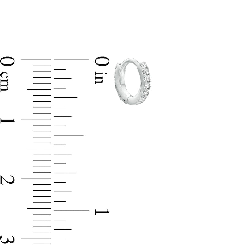 0.17 CT. T.W. Diamond Hoop Earrings in 10K White Gold