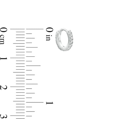 0.17 CT. T.W. Diamond Hoop Earrings in 10K White Gold
