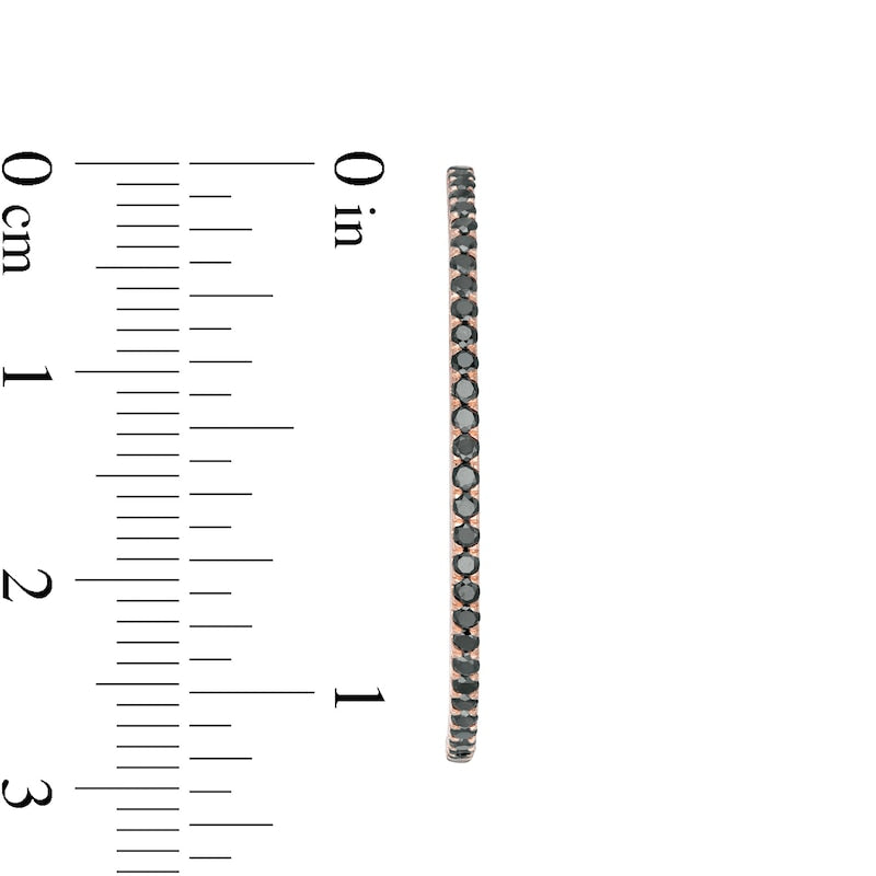 1 CT. T.W. Enhanced Black Diamond Inside-Out Hoop Earrings in 10K Rose Gold