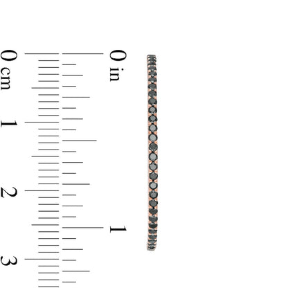 1 CT. T.W. Enhanced Black Diamond Inside-Out Hoop Earrings in 10K Rose Gold