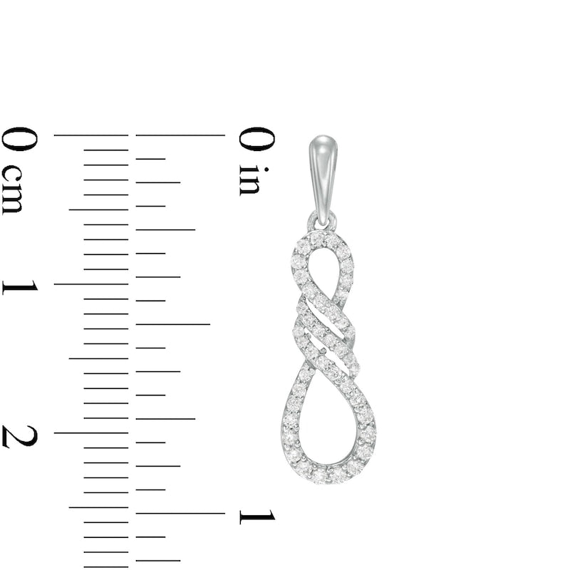 0.33 CT. T.W. Diamond Infinity Flame Drop Earrings in Sterling Silver