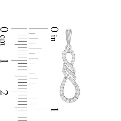 0.33 CT. T.W. Diamond Infinity Flame Drop Earrings in Sterling Silver