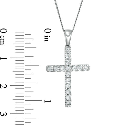 0.5 CT. T.W. Certified Lab-Created Diamond Cross Pendant in 14K White Gold (F/SI2)
