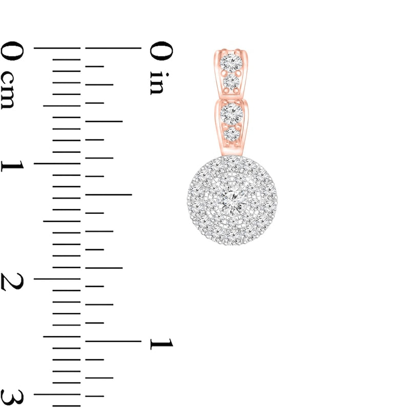 0.5 CT. T.W. Composite Diamond Frame Ribbon Drop Earrings in 10K Two-Tone Gold